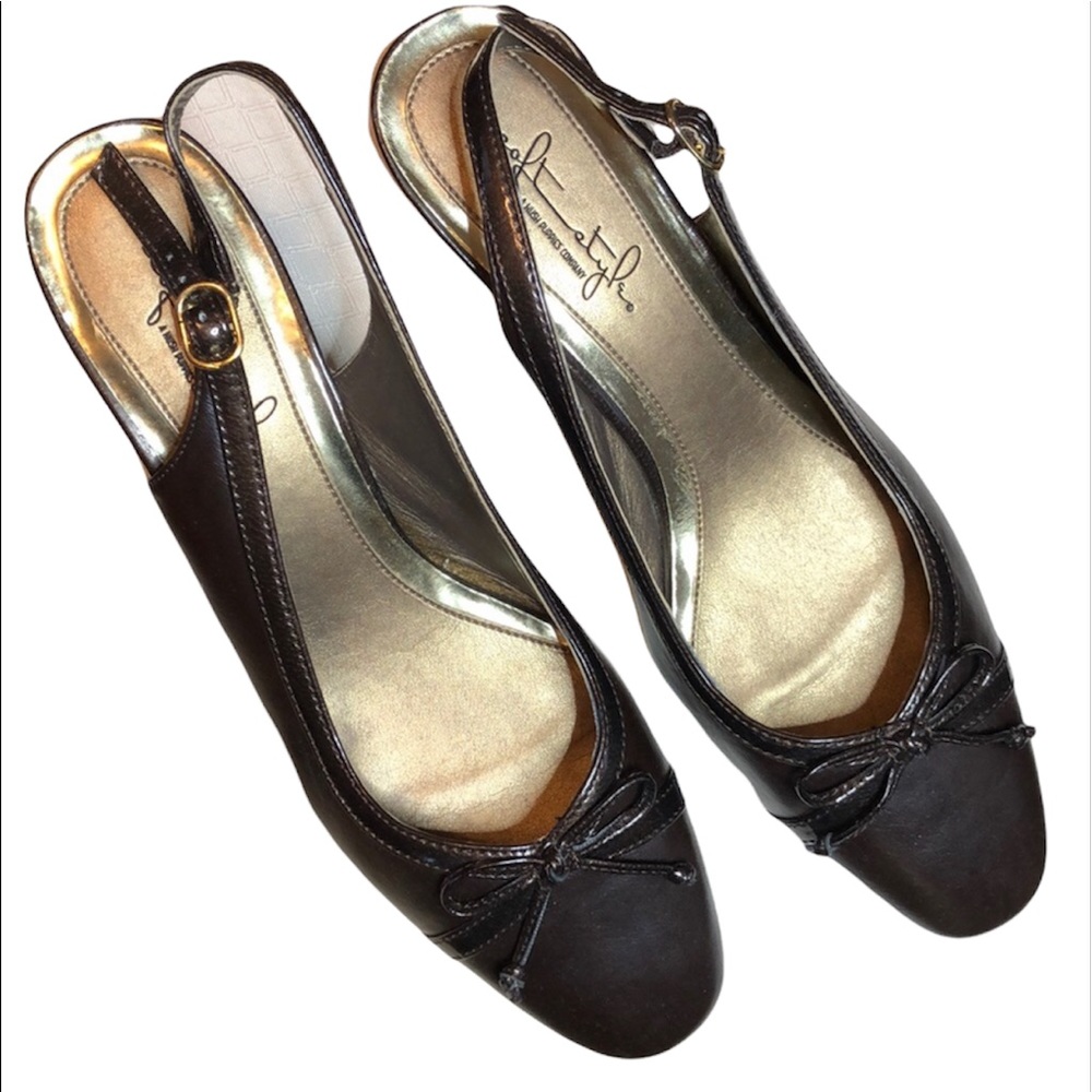 Soft Styles Brown Slingback Shoes Size 9.5
